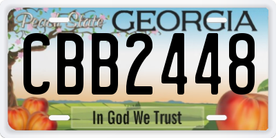 GA license plate CBB2448