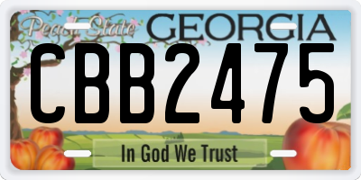 GA license plate CBB2475