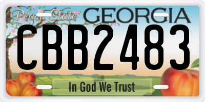 GA license plate CBB2483