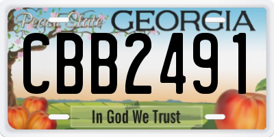 GA license plate CBB2491