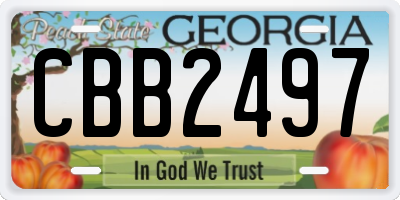 GA license plate CBB2497
