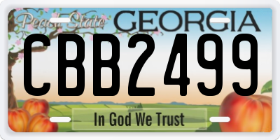 GA license plate CBB2499