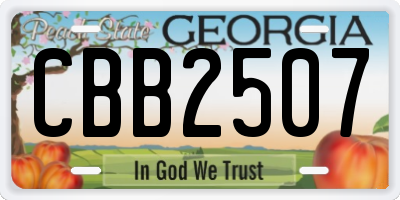 GA license plate CBB2507