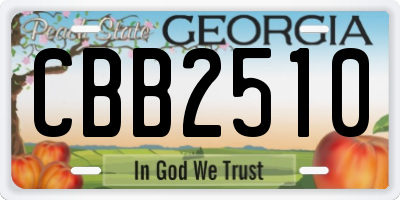 GA license plate CBB2510