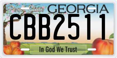 GA license plate CBB2511