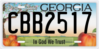 GA license plate CBB2517