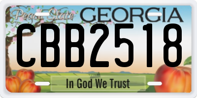 GA license plate CBB2518