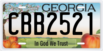 GA license plate CBB2521