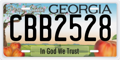 GA license plate CBB2528