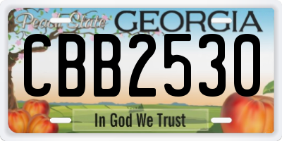 GA license plate CBB2530