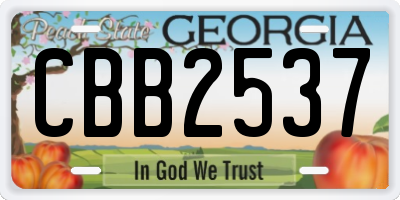 GA license plate CBB2537
