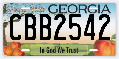 GA license plate CBB2542