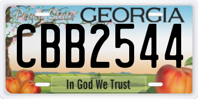 GA license plate CBB2544