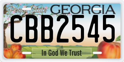 GA license plate CBB2545