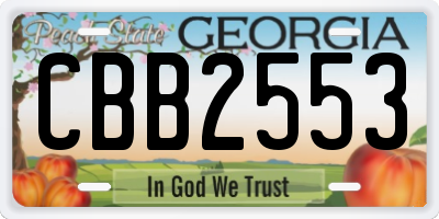 GA license plate CBB2553