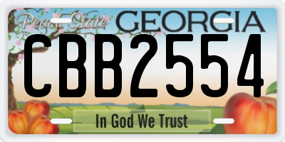 GA license plate CBB2554