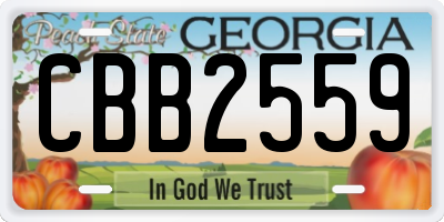 GA license plate CBB2559