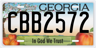 GA license plate CBB2572