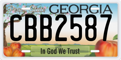 GA license plate CBB2587