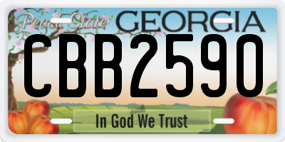 GA license plate CBB2590