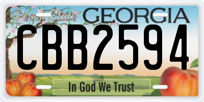 GA license plate CBB2594