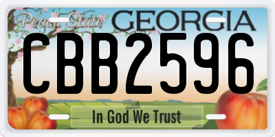 GA license plate CBB2596
