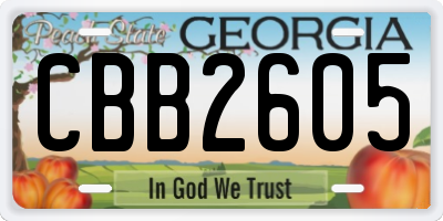 GA license plate CBB2605