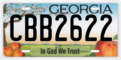GA license plate CBB2622