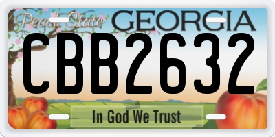 GA license plate CBB2632