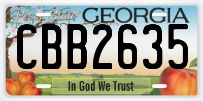 GA license plate CBB2635