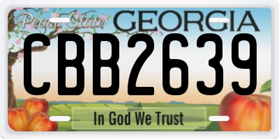 GA license plate CBB2639