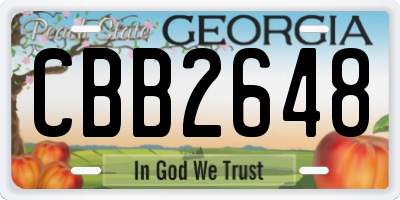GA license plate CBB2648