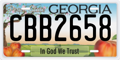 GA license plate CBB2658