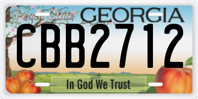 GA license plate CBB2712