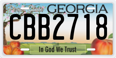 GA license plate CBB2718
