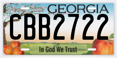GA license plate CBB2722