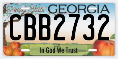 GA license plate CBB2732