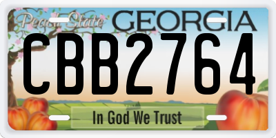 GA license plate CBB2764