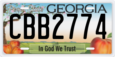 GA license plate CBB2774