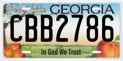 GA license plate CBB2786