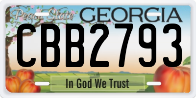 GA license plate CBB2793