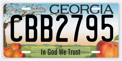 GA license plate CBB2795
