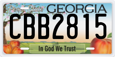 GA license plate CBB2815