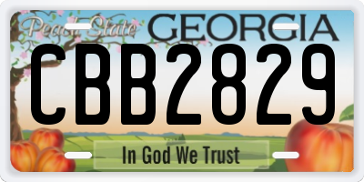 GA license plate CBB2829