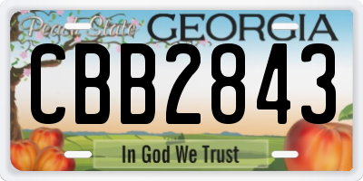 GA license plate CBB2843