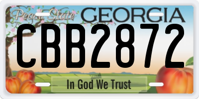 GA license plate CBB2872