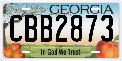 GA license plate CBB2873