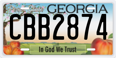 GA license plate CBB2874