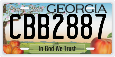 GA license plate CBB2887