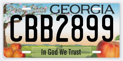 GA license plate CBB2899